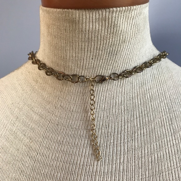 Francesca’s Gold and Rhinestone Bib Necklace - Picture 3 of 3